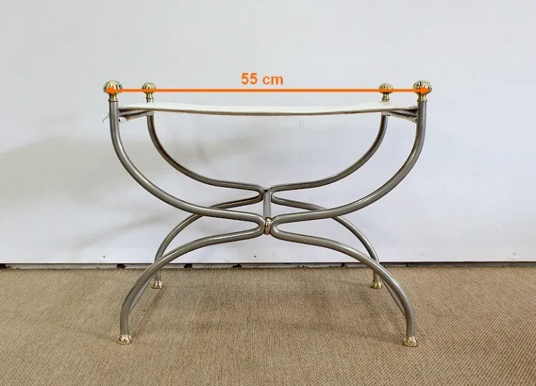 Tabouret Curule, goût Jansen – XXe