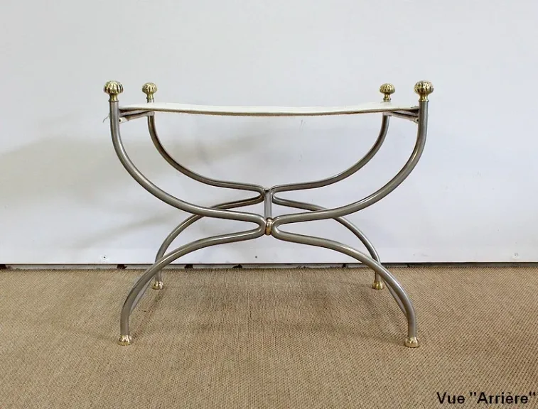 Tabouret Curule, goût Jansen – XXe