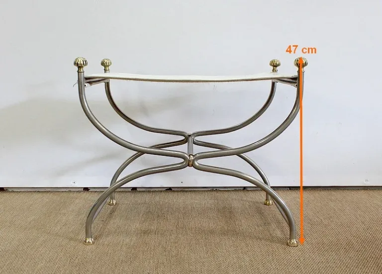 Tabouret Curule, goût Jansen – XXe