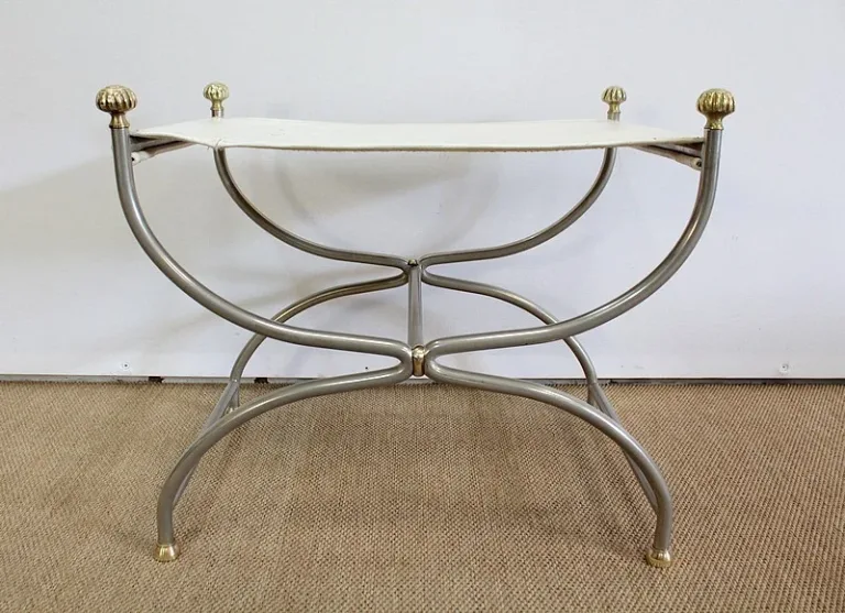 Tabouret Curule, goût Jansen – XXe