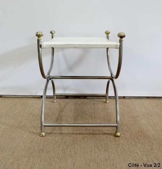 Tabouret Curule, goût Jansen – XXe