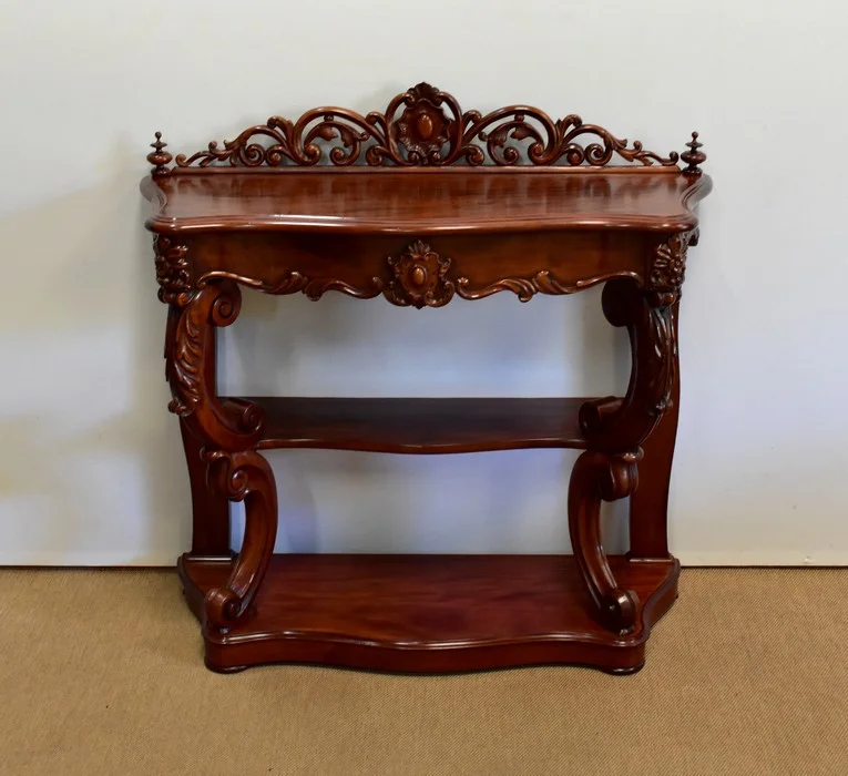 Console Desserte en Acajou massif, époque Napoléon III - Milieu XIXe