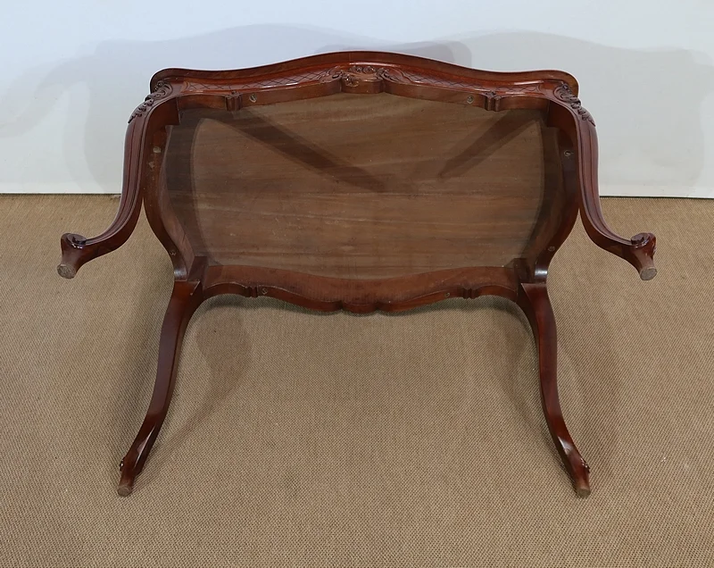 Table de milieu en Acajou massif, style Louis XV – 2ème partie XIXe