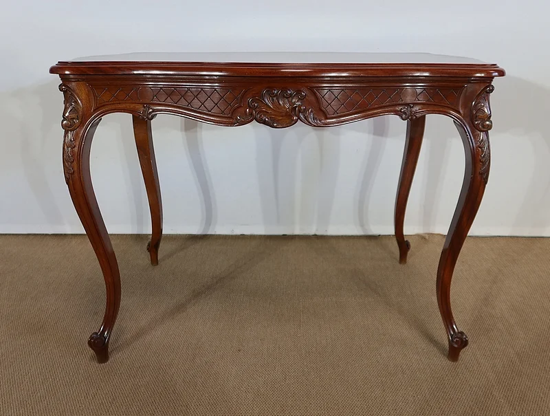 Table de milieu en Acajou massif, style Louis XV – 2ème partie XIXe