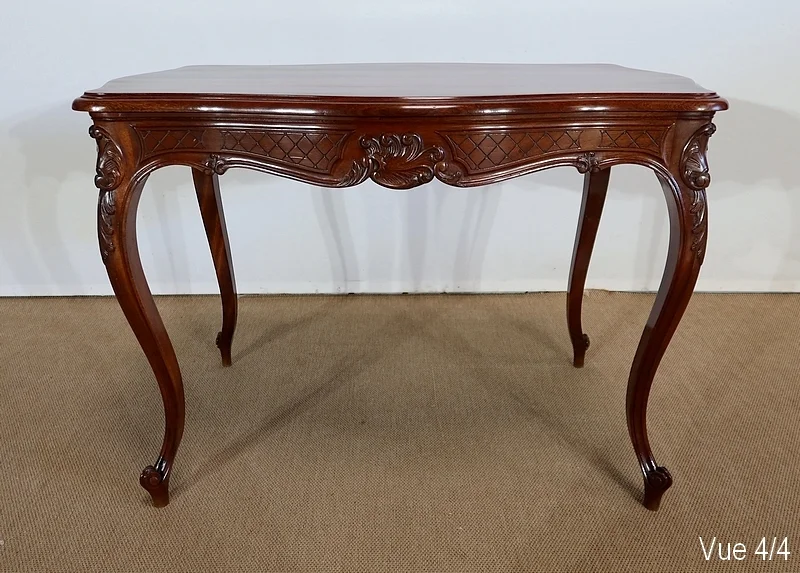 Table de milieu en Acajou massif, style Louis XV – 2ème partie XIXe