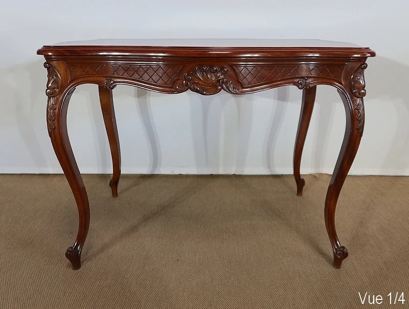 Table de milieu en Acajou massif, style Louis XV – 2ème partie XIXe