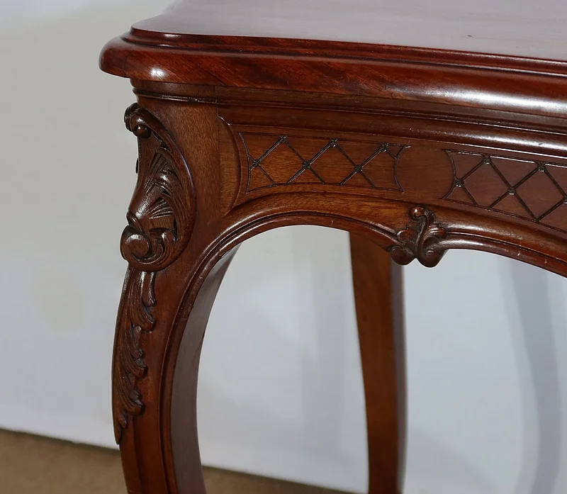 Table de milieu en Acajou massif, style Louis XV – 2ème partie XIXe
