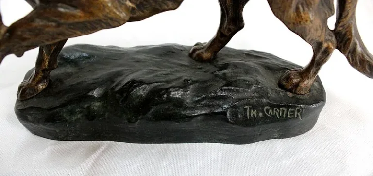 BRONZE HUND signiert TF CARTIER