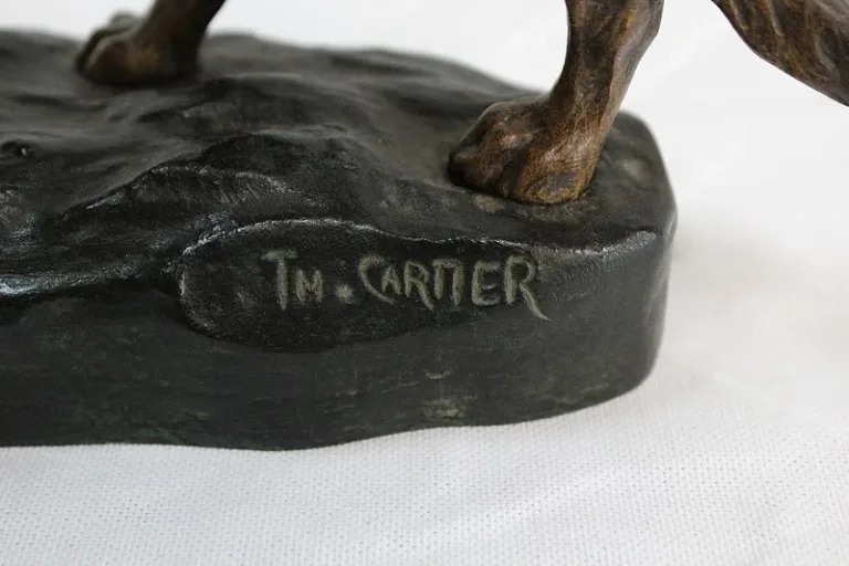 BRONZE HUND signiert TF CARTIER