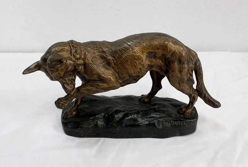BRONZE HUND signiert TF CARTIER