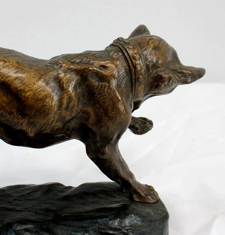 Bronze « Chien Berger Allemand » de T-F. Cartier – Début XXe