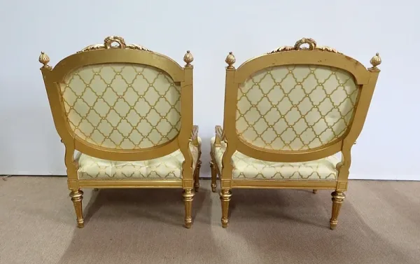 Paire de Fauteuils à la Reine Louis XVI, époque Napoléon III – Milieu XIXème