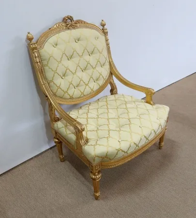 Paire de Fauteuils à la Reine Louis XVI, époque Napoléon III – Milieu XIXème