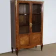 Petite Vitrine en Bois Précieux et Marbre Vert d'Estours, style Transition Louis XV / Louis XVI – Début XXe