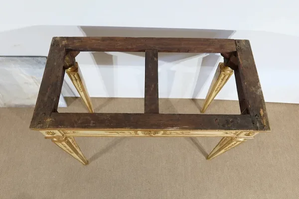 Console en marbre et bois doré, style Louis XVI – 2ème partie XIXe