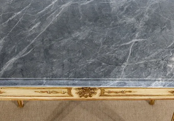 Console en marbre et bois doré, style Louis XVI – 2ème partie XIXe