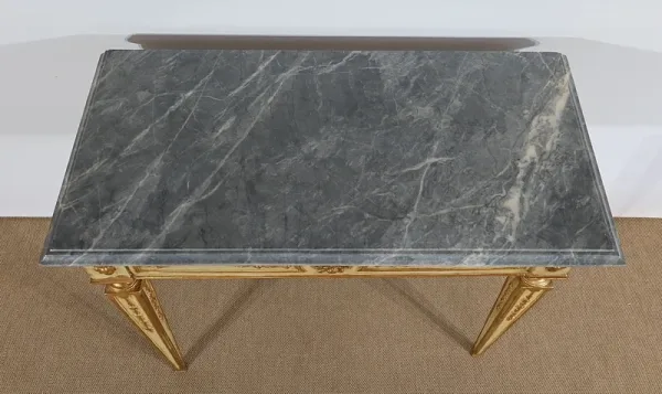Console en marbre et bois doré, style Louis XVI – 2ème partie XIXe