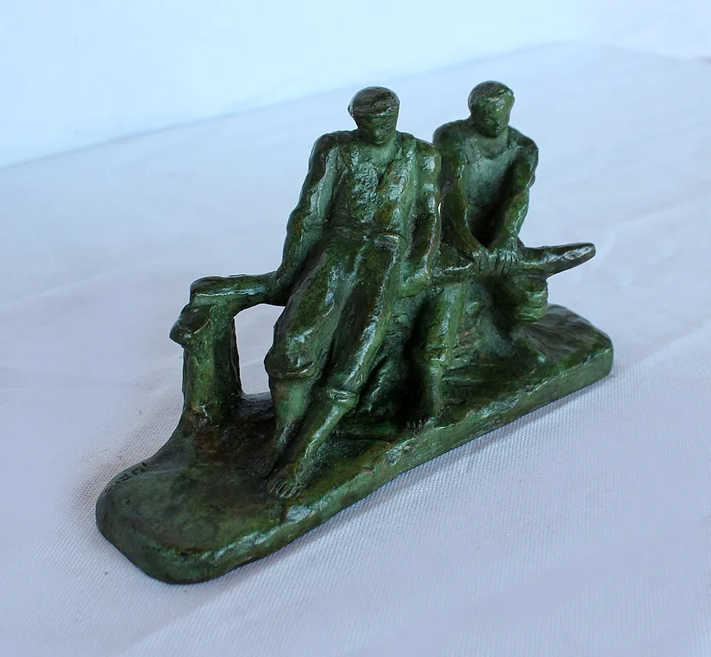 Bronze « Deux Pêcheurs à la barre» par Gufko – 1900