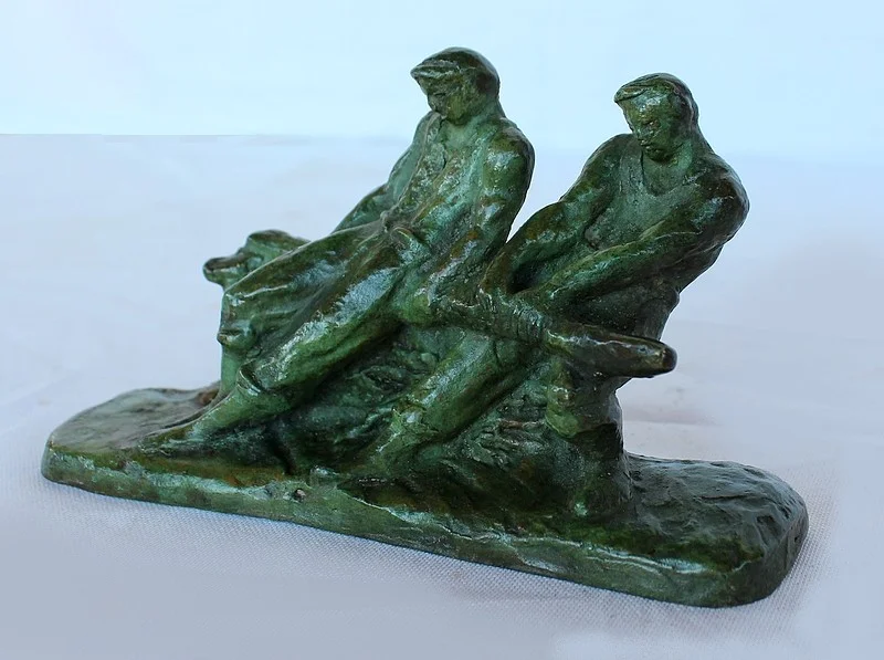 Bronze « Deux Pêcheurs à la barre» par Gufko – 1900