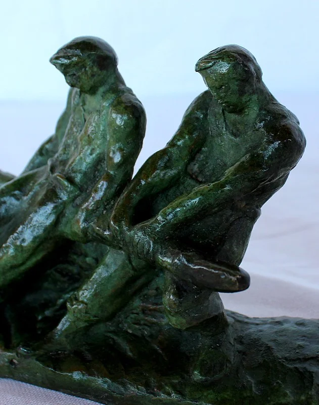 Bronze « Deux Pêcheurs à la barre» par Gufko – 1900