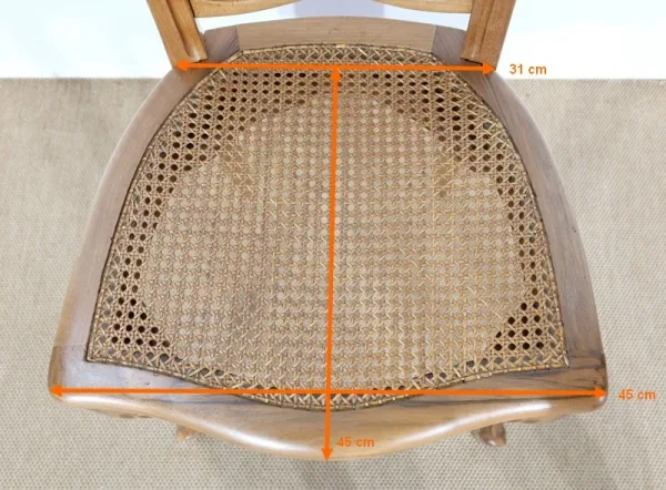 Suite de 5 chaises en Noyer massif, goût Louis XV, époque Napoléon III - Milieu XIXe