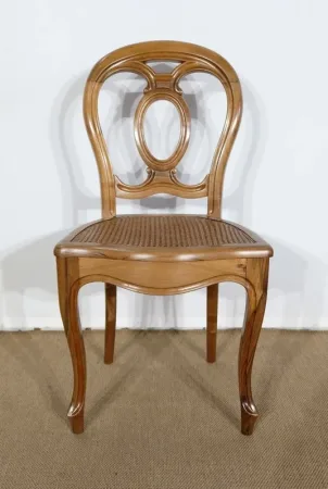 Suite de 5 chaises en Noyer massif, goût Louis XV, époque Napoléon III - Milieu XIXe