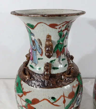Paire de Vases en Porcelaine de Nankin, Chine – Fin XIXe