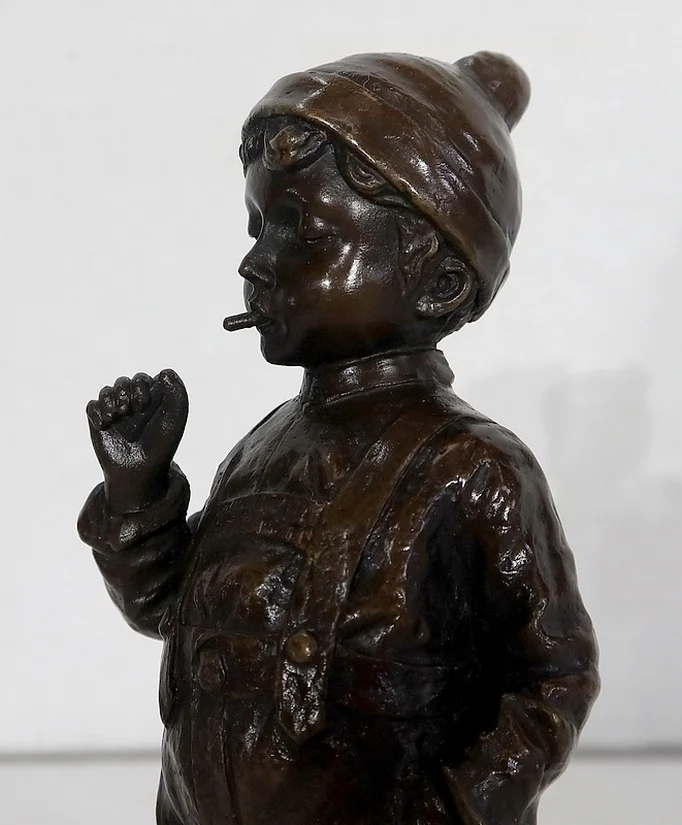Bronze «Le Petit Fumeur» de J. Schmidt-Felling – 2ème moitié du XIXe