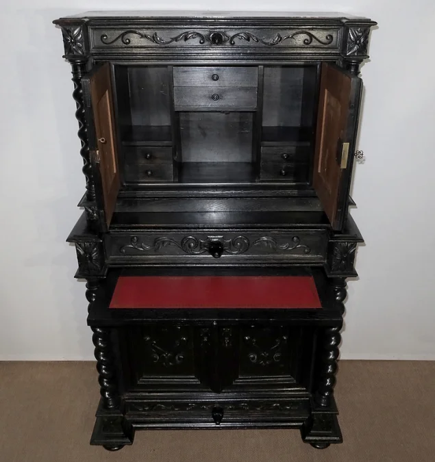 Cabinet de Travail et Table Bureau, style Louis XIII – Fin XIXe