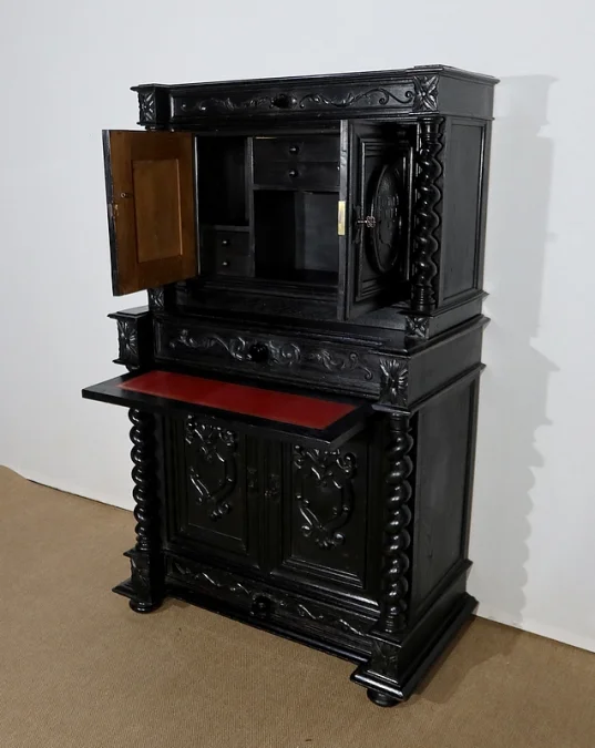 Cabinet de Travail et Table Bureau, style Louis XIII – Fin XIXe