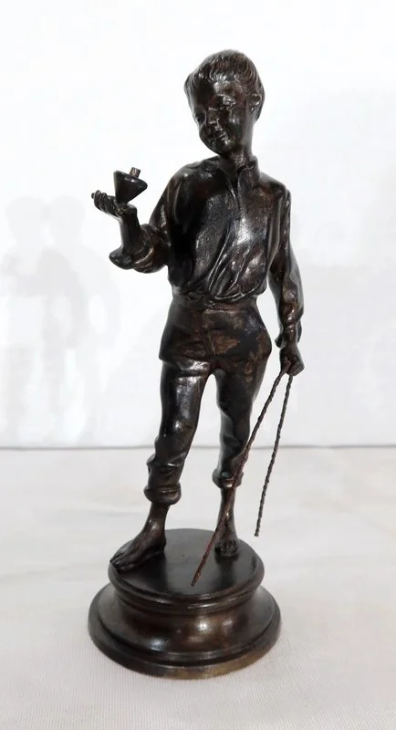 Bronze « Garçon à la toupie » - Fin XIXe