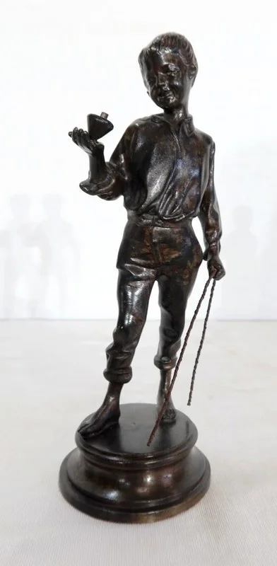 Bronze « Garçon à la toupie » - Fin XIXe