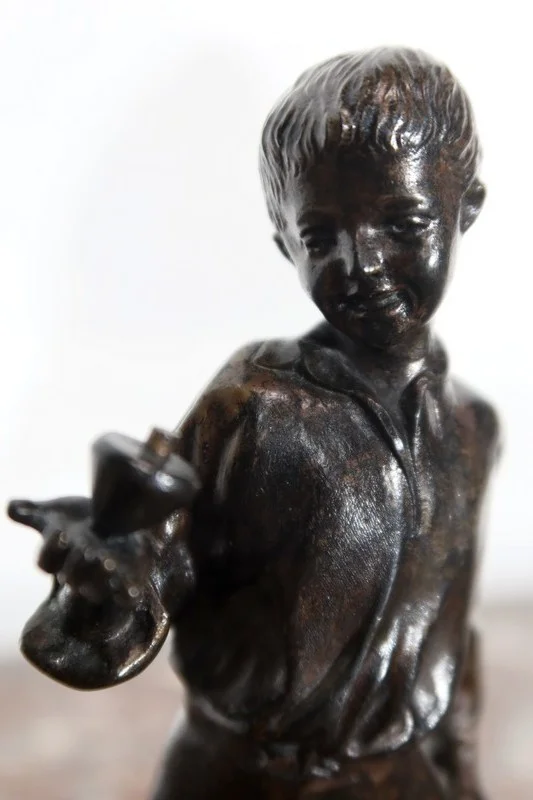 Bronze « Garçon à la toupie » - Fin XIXe