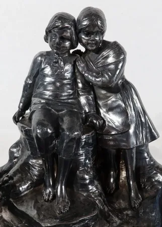 Encrier en étain, époque art nouveau – 1900