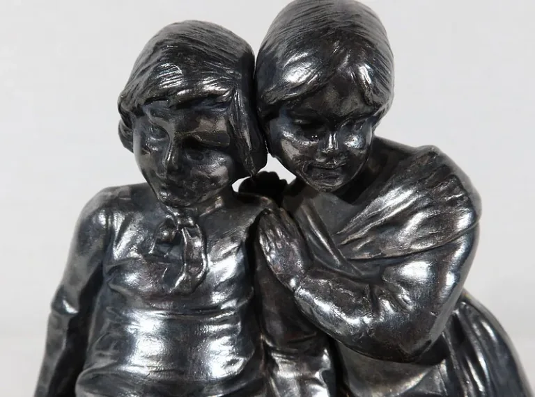 Encrier en étain, époque art nouveau – 1900
