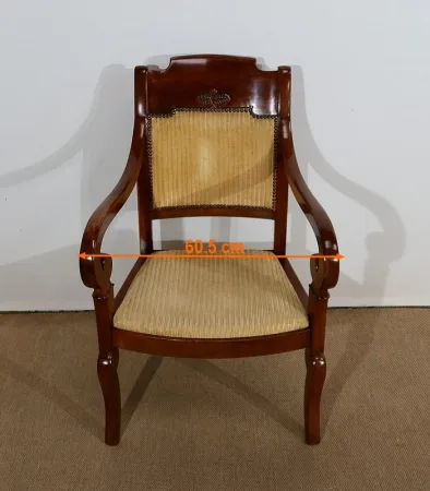 Paire de Fauteuils à Crosse en Noyer, époque Restauration – 1ère partie du XIXe