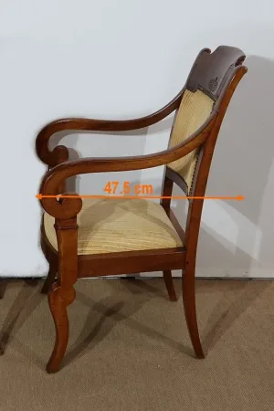 Paire de Fauteuils à Crosse en Noyer, époque Restauration – 1ère partie du XIXe