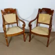 Paire de Fauteuils à Crosse en Noyer, époque Restauration – 1ère partie du XIXe