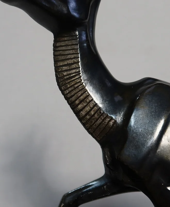 Important Bronze « Les deux Gazelles » signé I. Rochard - XXe