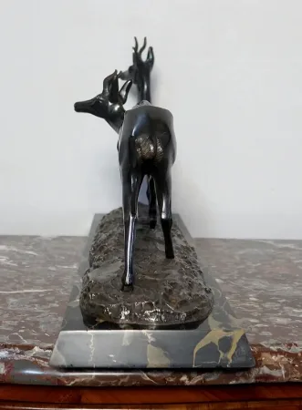 LARGE BRONZE GROUP signed I.  ROCHARD
