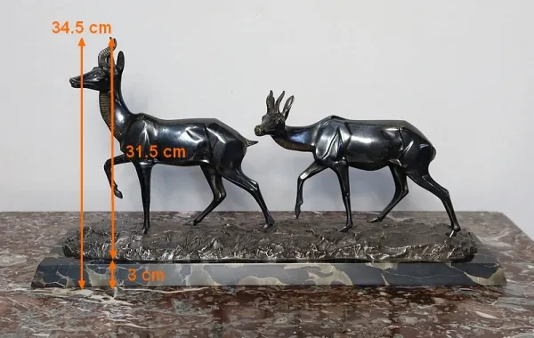 LARGE BRONZE GROUP signed I.  ROCHARD