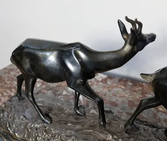 LARGE BRONZE GROUP signed I.  ROCHARD