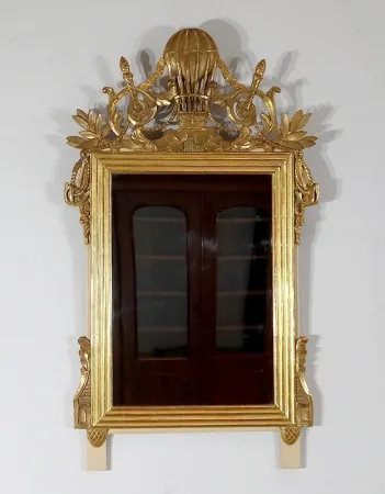 Miroir en bois doré à la feuille d'Or Louis XVI – 2ème partie XIXe