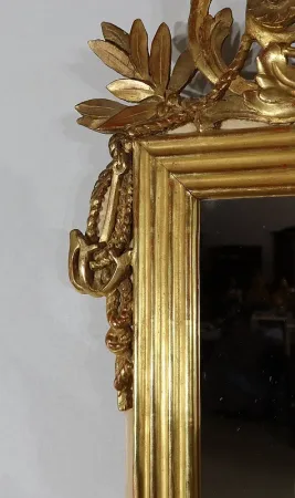 Miroir en bois doré à la feuille d'Or Louis XVI – 2ème partie XIXe