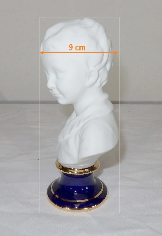 Petit Buste d’Alexandre Brongniart en Biscuit de Limoges, d’après J.A. Houdon – Milieu XXe