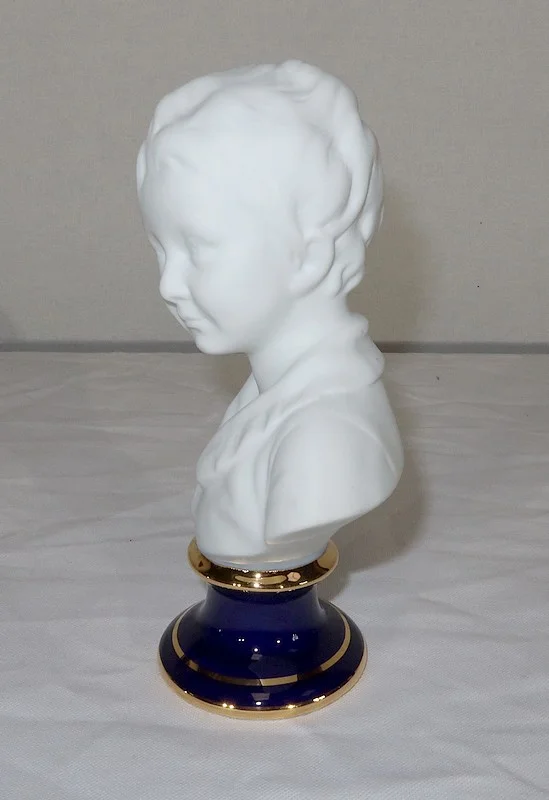 Petit Buste d’Alexandre Brongniart en Biscuit de Limoges, d’après J.A. Houdon – Milieu XXe