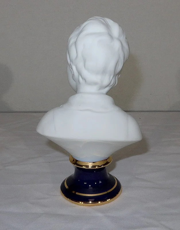 Petit Buste d’Alexandre Brongniart en Biscuit de Limoges, d’après J.A. Houdon – Milieu XXe