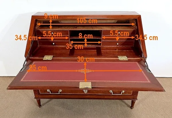 Commode Scriban Louis XVI en Acajou et Bois précieux – XVIIIe