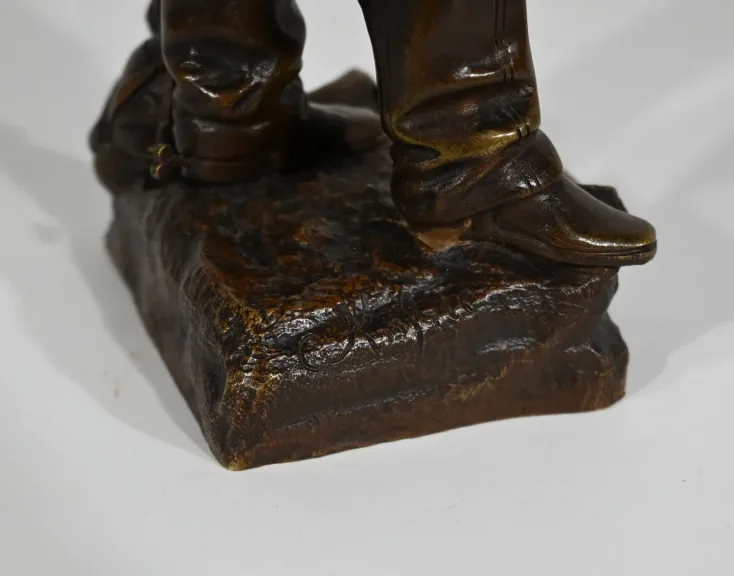 Bronze « L’Estafette » de C. Anfrie – XIXe