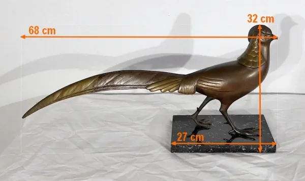 Importante Sculpture de Lorino, « Le faisan » , Art Déco – Début XXe